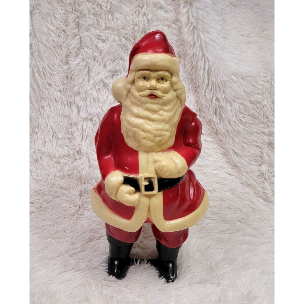 Vintage Blow Mold Standing Santa Claus Christmas 18" Plastic No Light Holiday